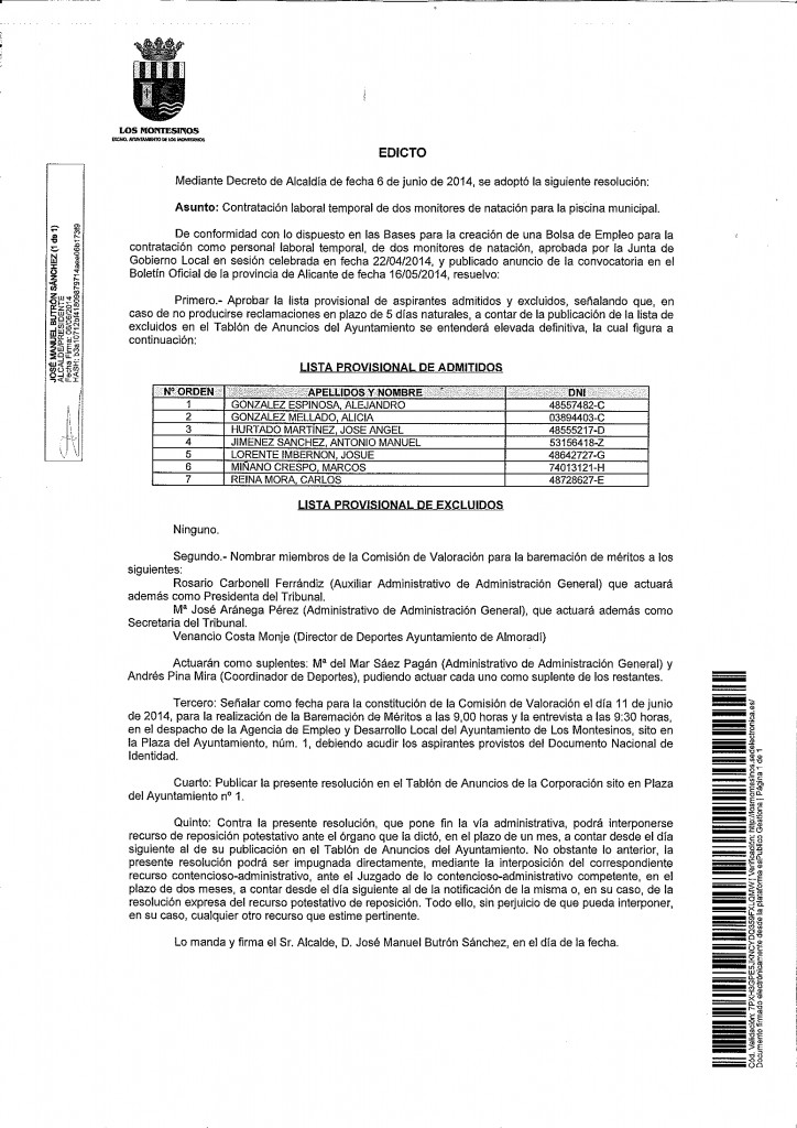 LISTA ADMITIDOS TRABAJO SOCIAL lista admitidos trabajo social:
