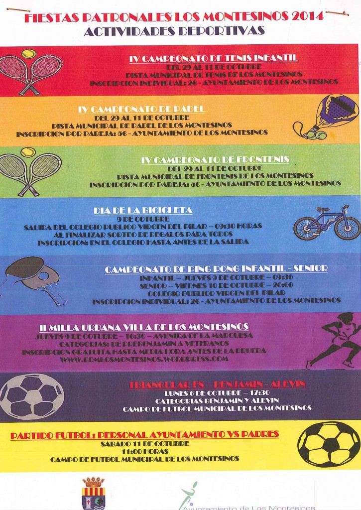 Actividades deportivas Fiestas Patronles 2014