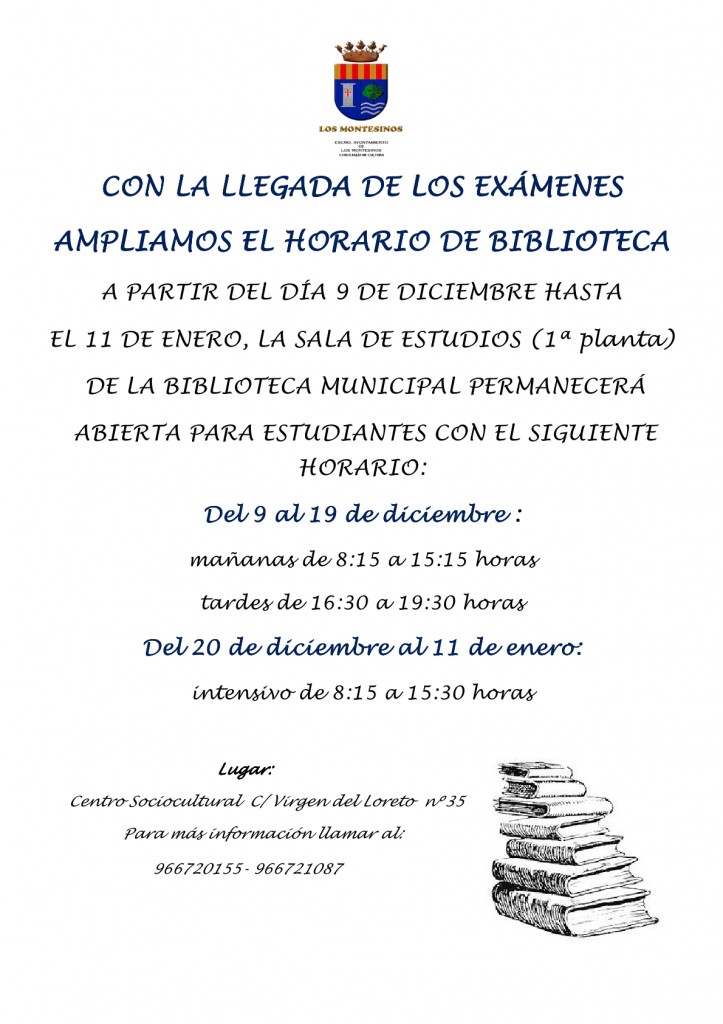 La Biblioteca amplía sus horarios en época de exámenes