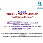 ÚLTIMAS PLAZAS disponibles para el Curso de 'Manipulador de Fitosanitarios'