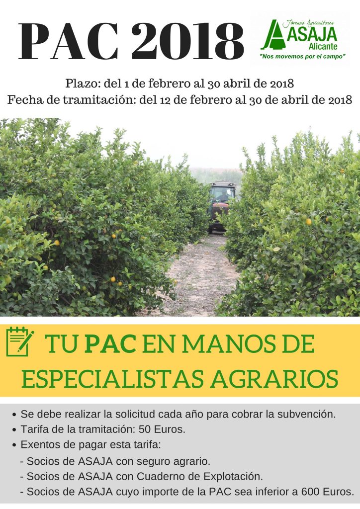 ASAJA, solicitudes PAC 2018 en Los Montesinos