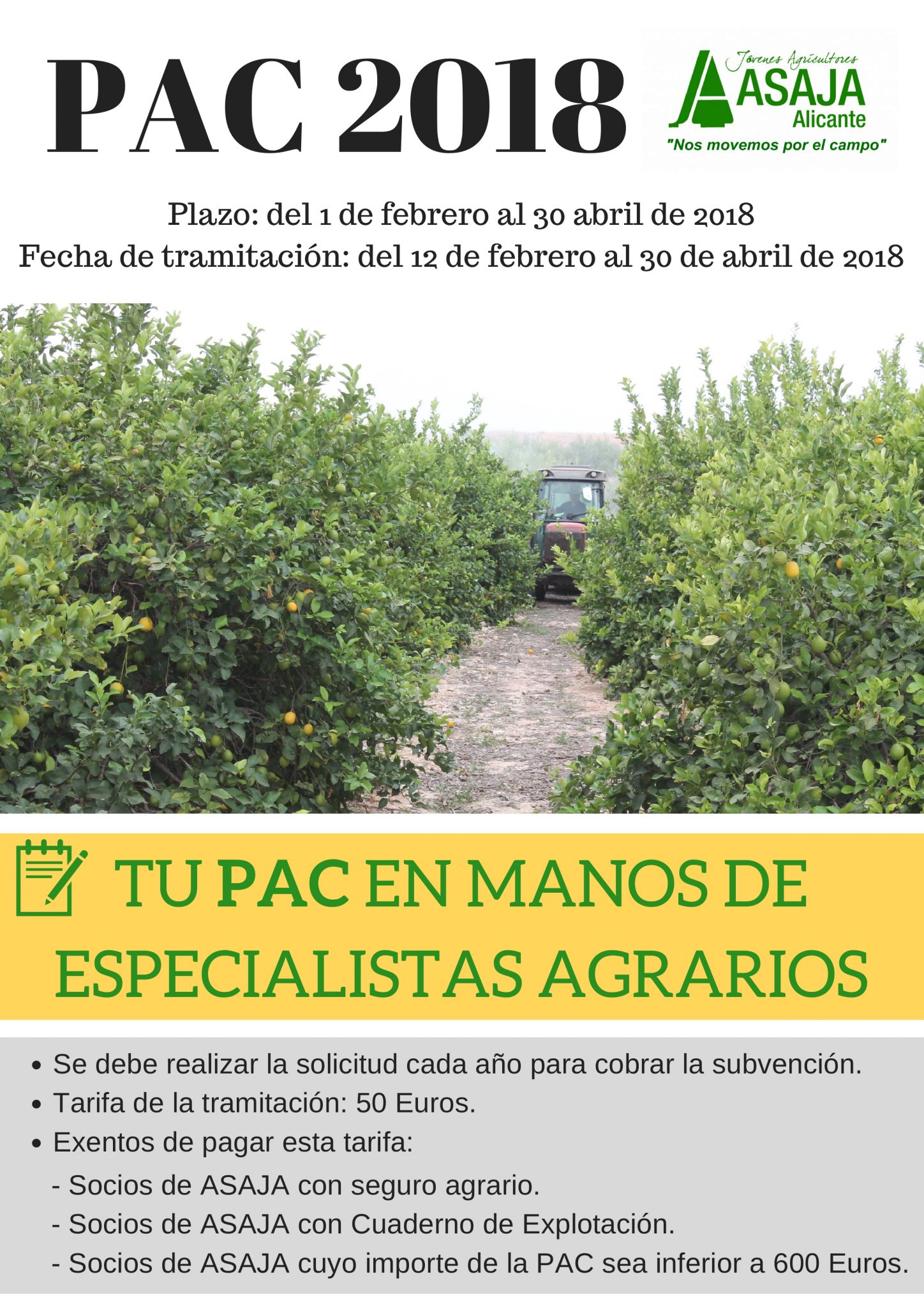 ASAJA, solicitudes PAC 2018 en Los Montesinos