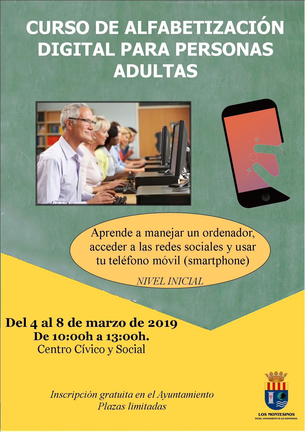 Cursos para que personas mayores aprendan a utilizar los