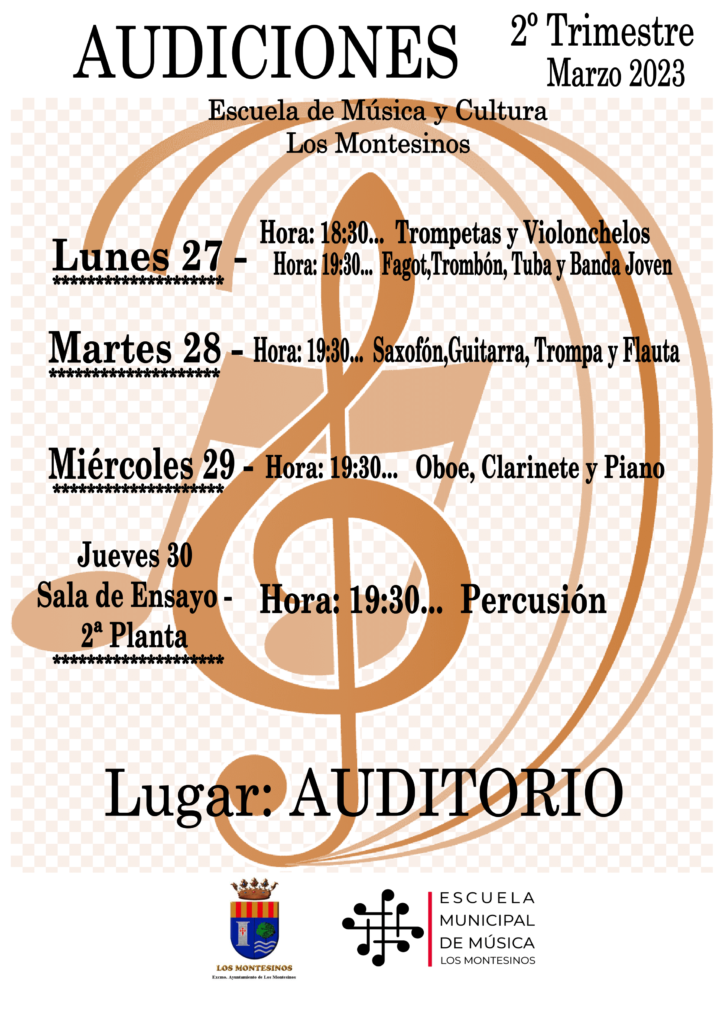 Audiciones 2º trimestre, Escuela de Música y Cultura de Los Montesinos