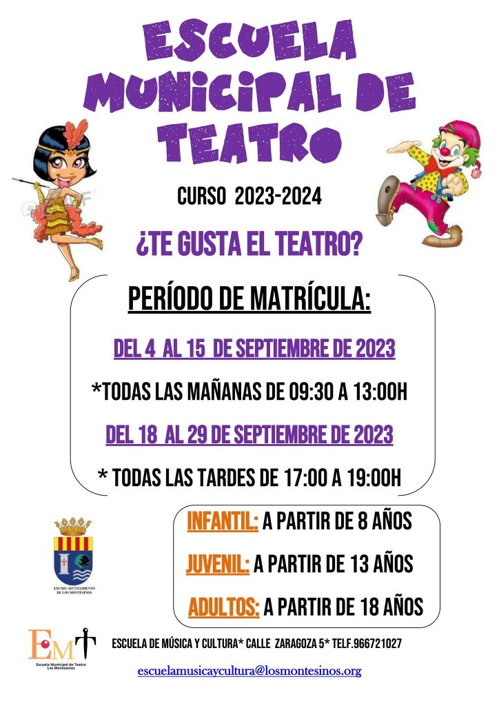 Escuela municipal de teatro, Los Montesinos 2023
