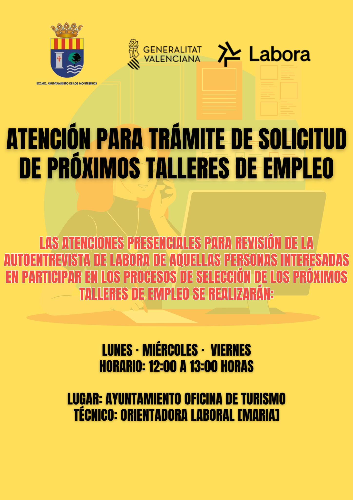 Atención LABORA próximos talleres de empleo, 2026
