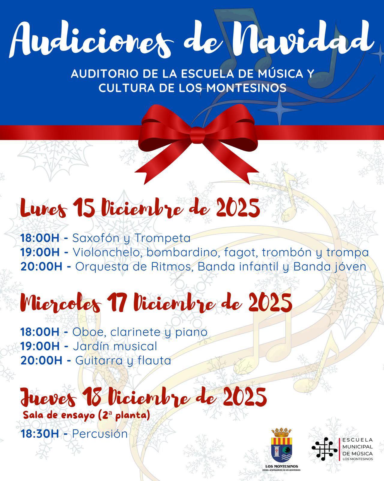 Audiciones de la Escuela de Música, Navidad 2025