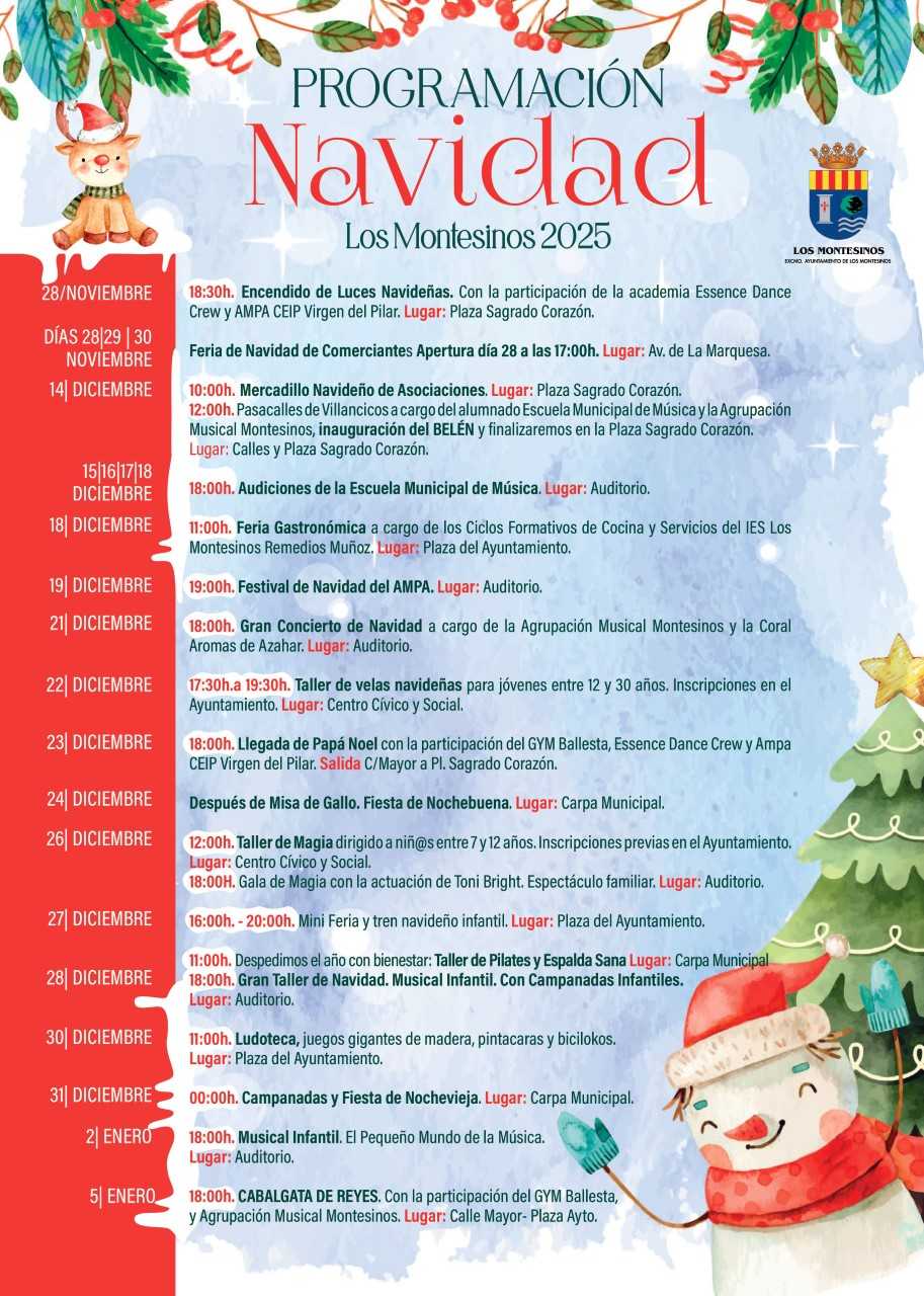 Programación Navidad 2025, Los Montesinos