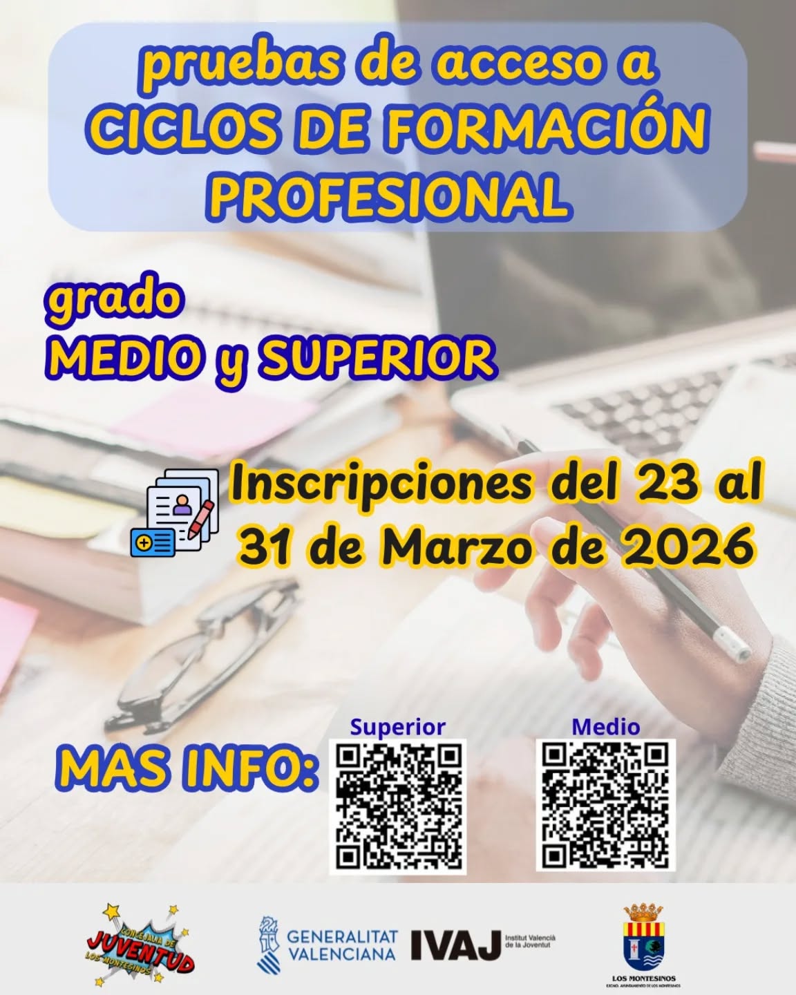 Inscripción pruebas acceso FP 2026