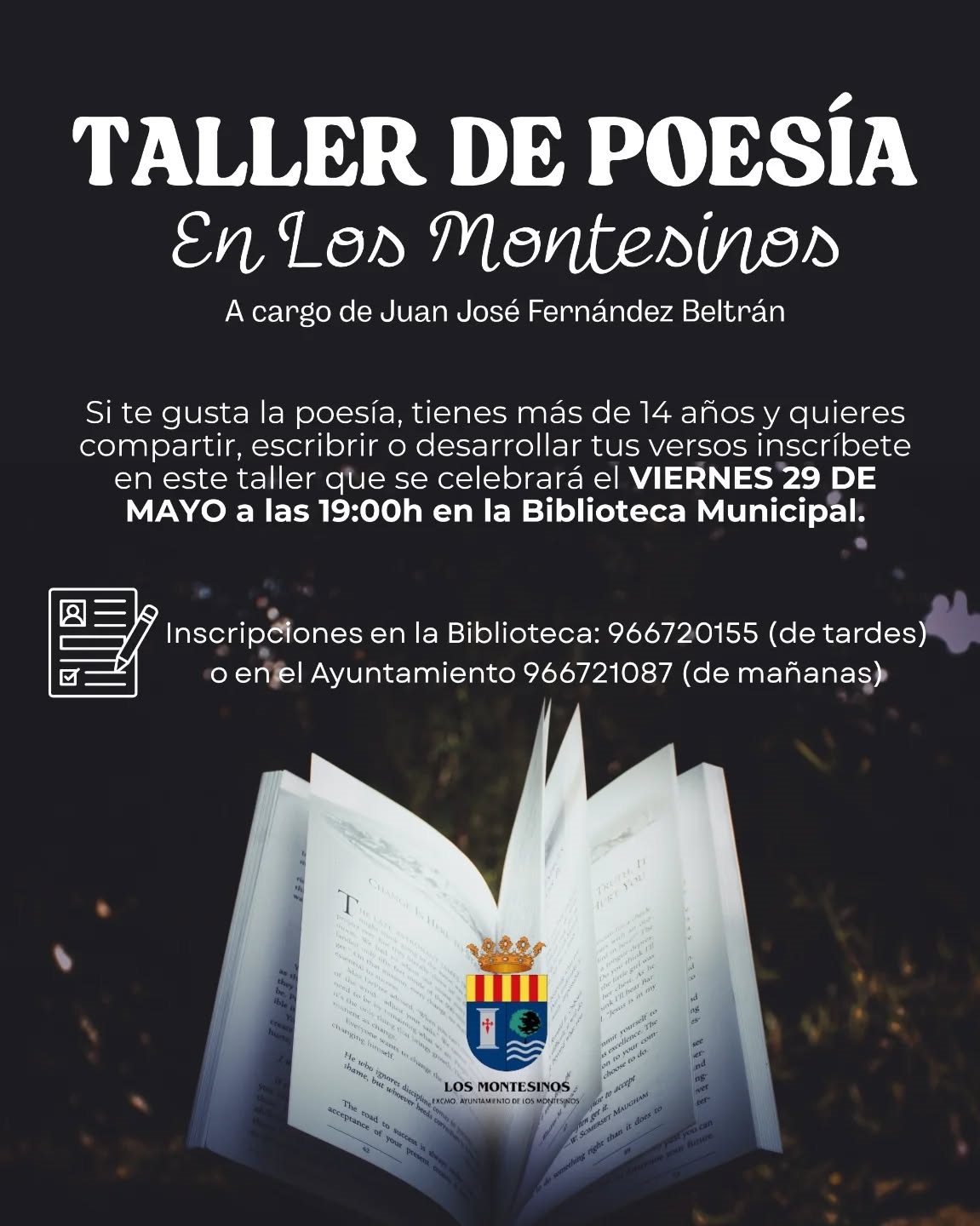 Taller de poesía para mayores de 14 años