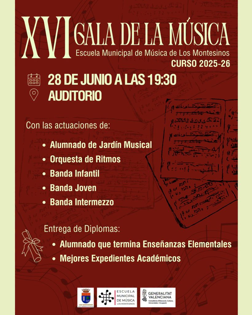 XVI Gala de la Música, Los Montesinos 2026