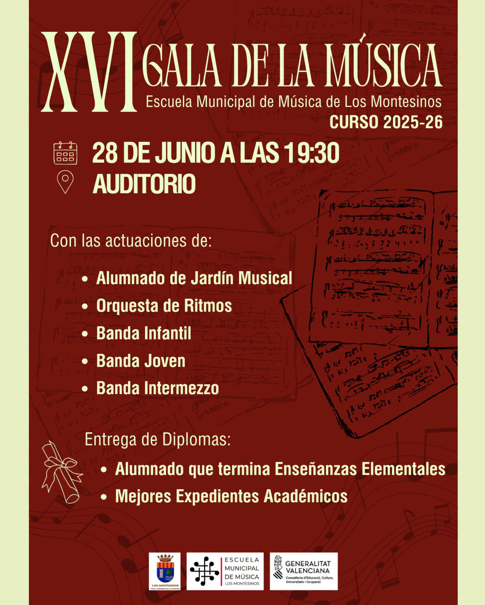 XVI Gala de la Música, Los Montesinos 2026