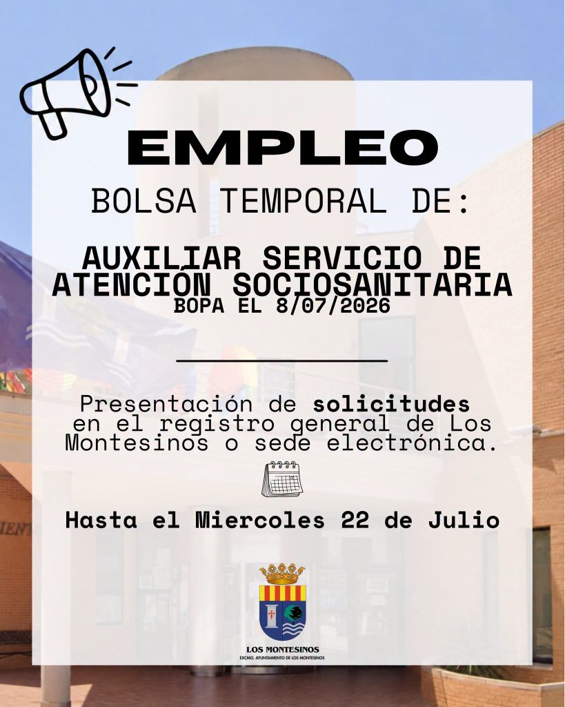 Bolsa de empleo temporal para Auxiliares de servicio de atención sociosanitaria