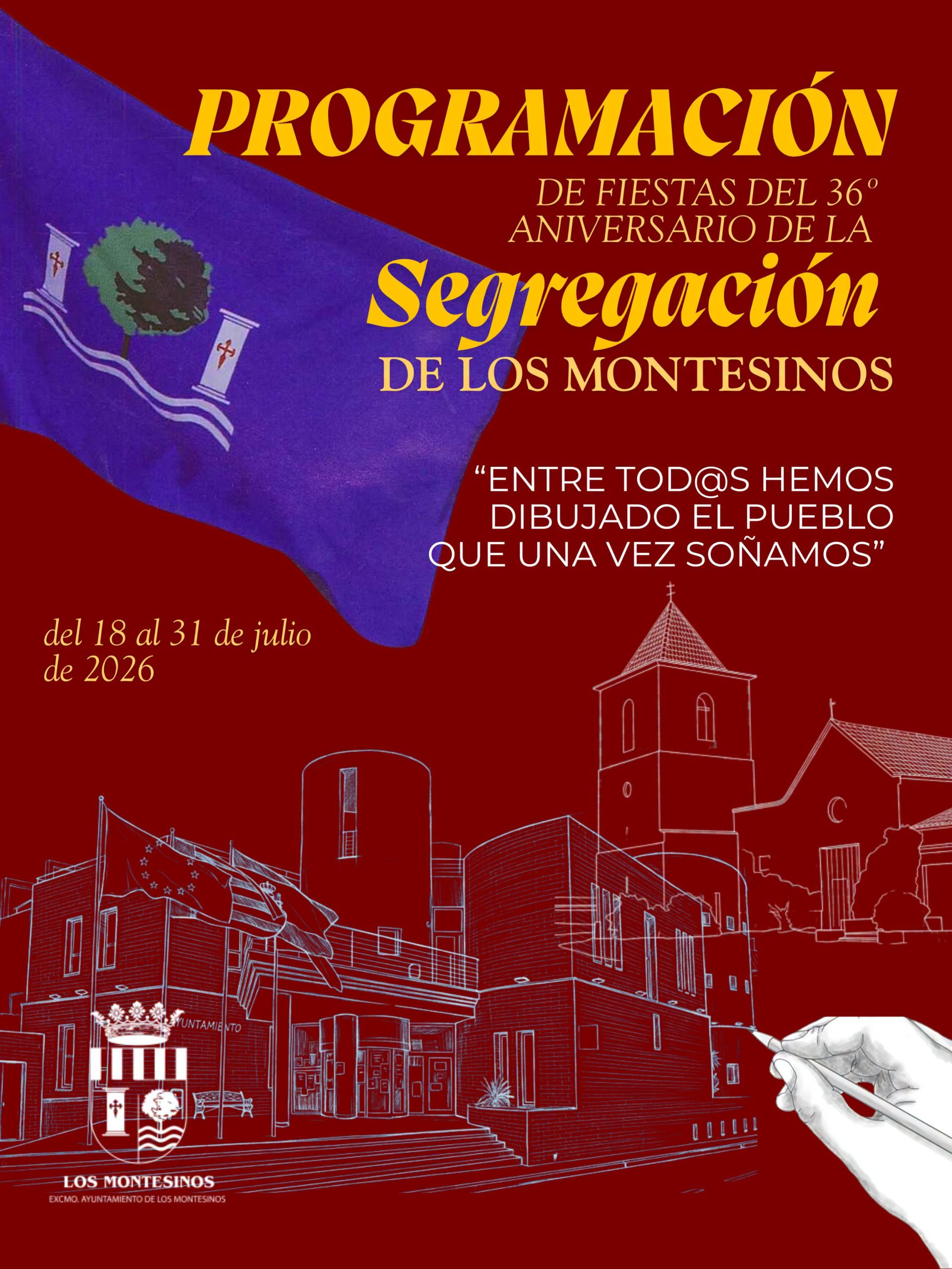 Cartel de las Fiestas del 36.º aniversario de la Segregación, Los Montesinos 2026