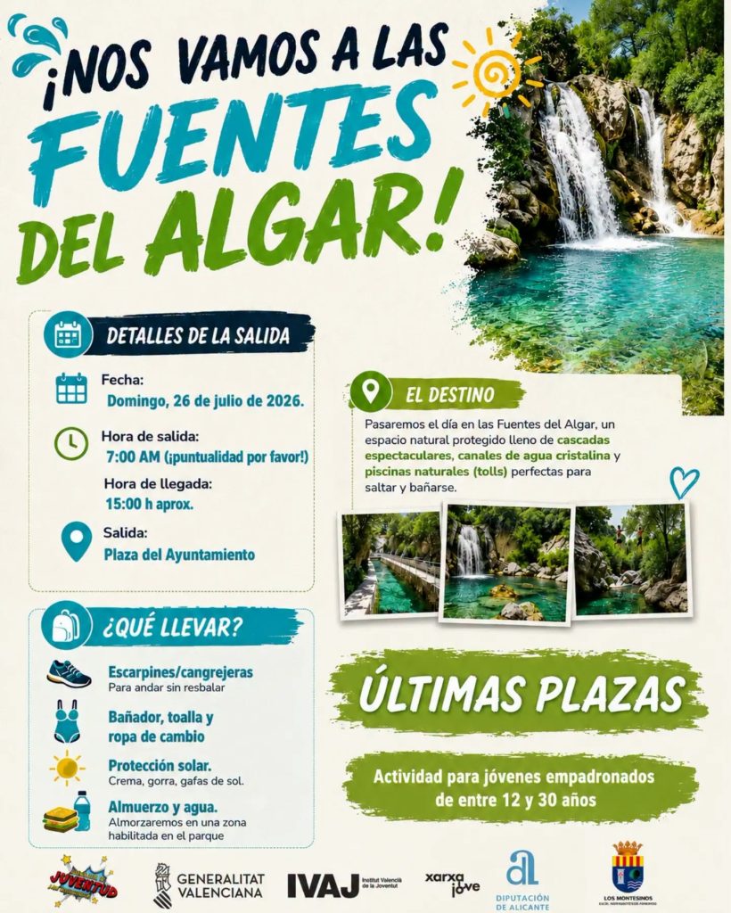 Excursión a las Fuentes del río Algar, Los Montesinos 2026