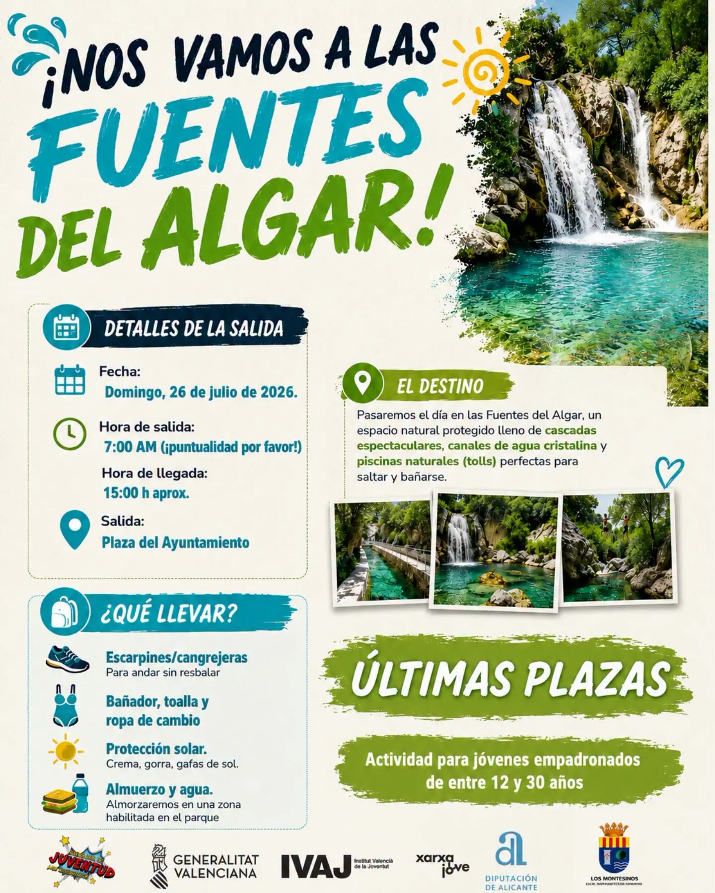 Excursión a las Fuentes del río Algar, Los Montesinos 2026