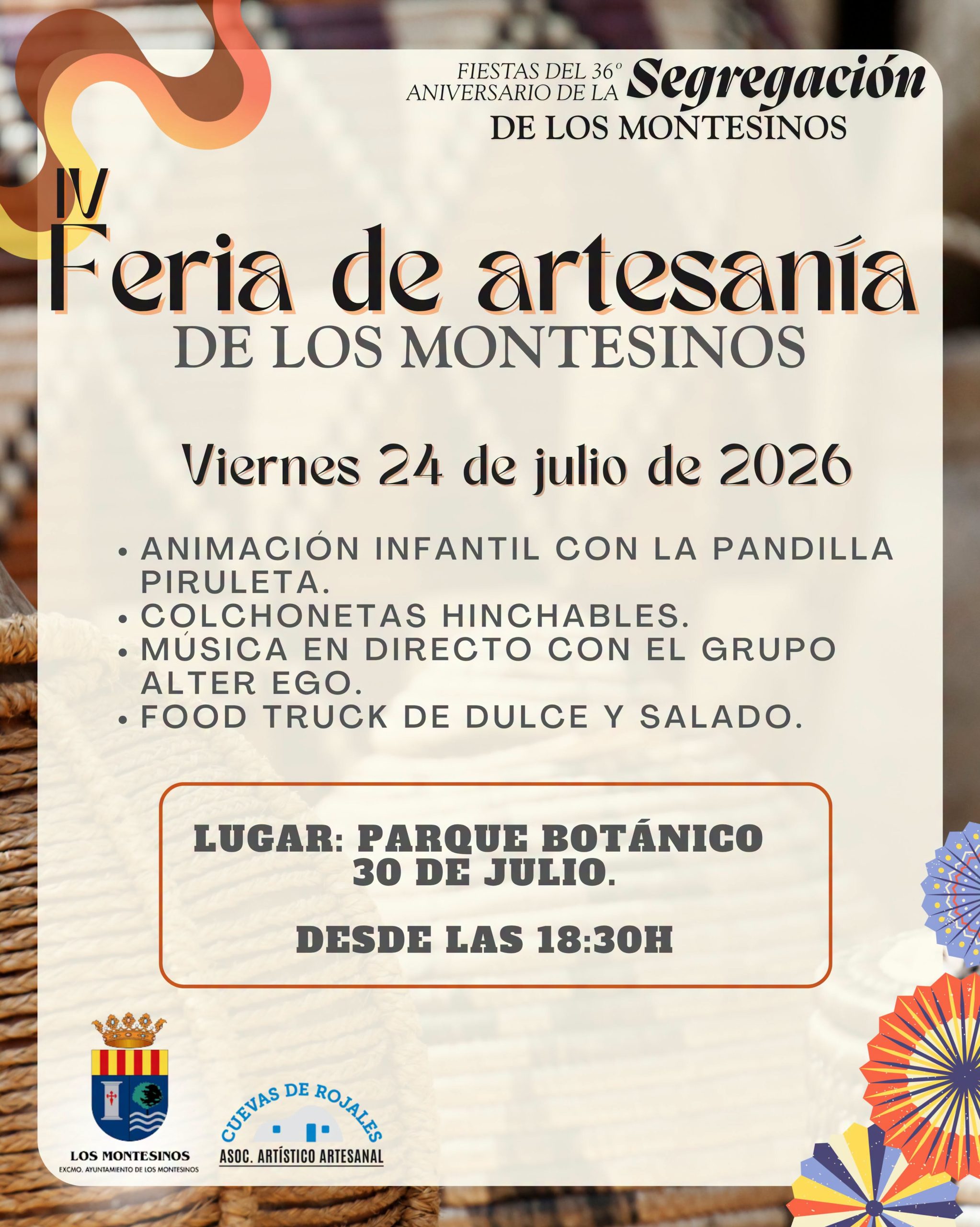 Feria de artesanía, 36º. Aniversario de La Segregación, Los Montesinos 2026
