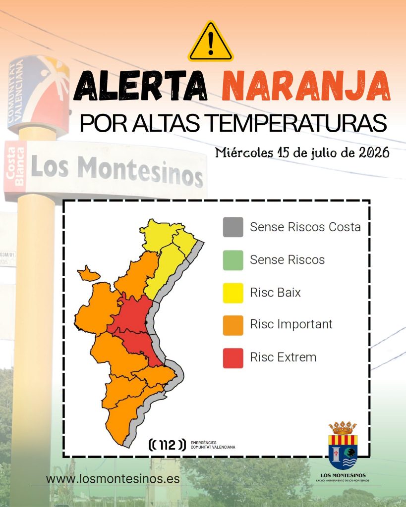15 de julio: Alerta naranja por altas temperaturas