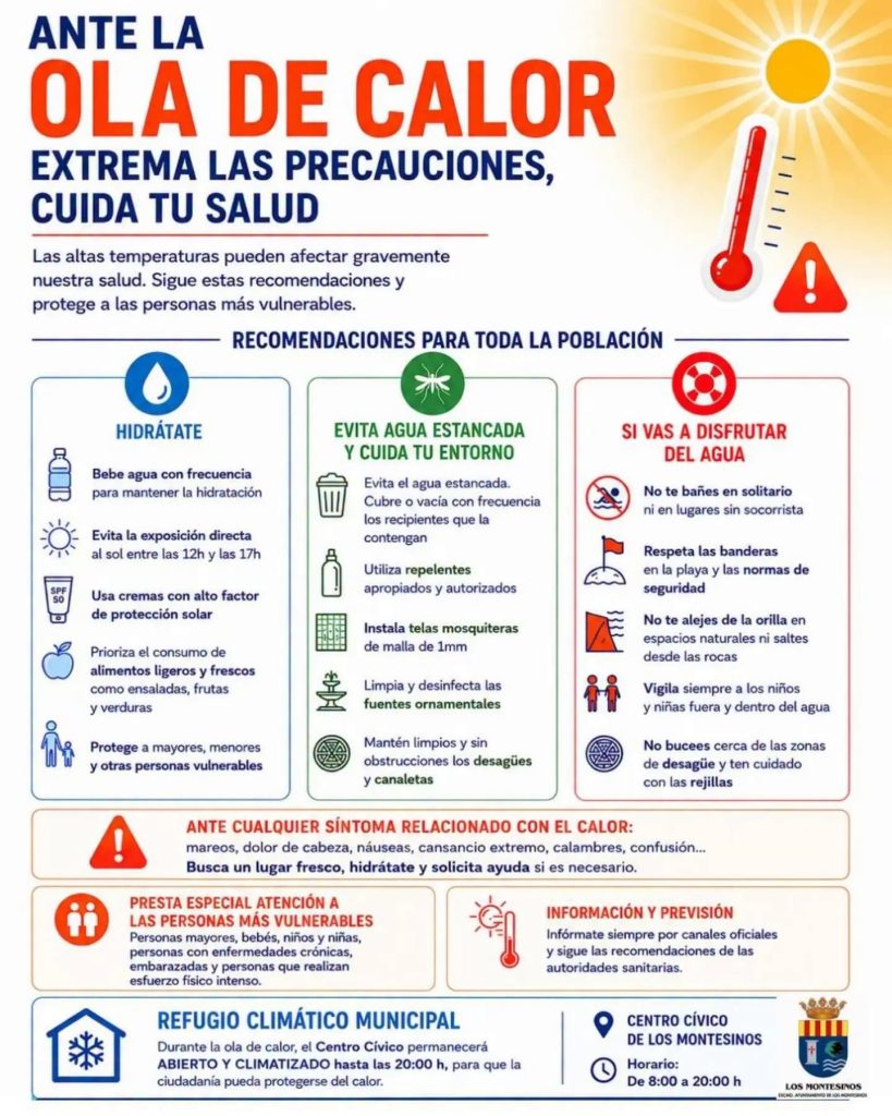 Recomendaciones ante la Ola de Calor, Julio 2026