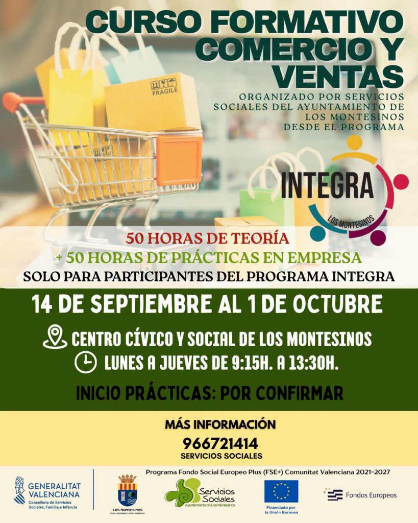 Curso de formación Comercio y Ventas _ Programa Integra Los Montesinos 2026