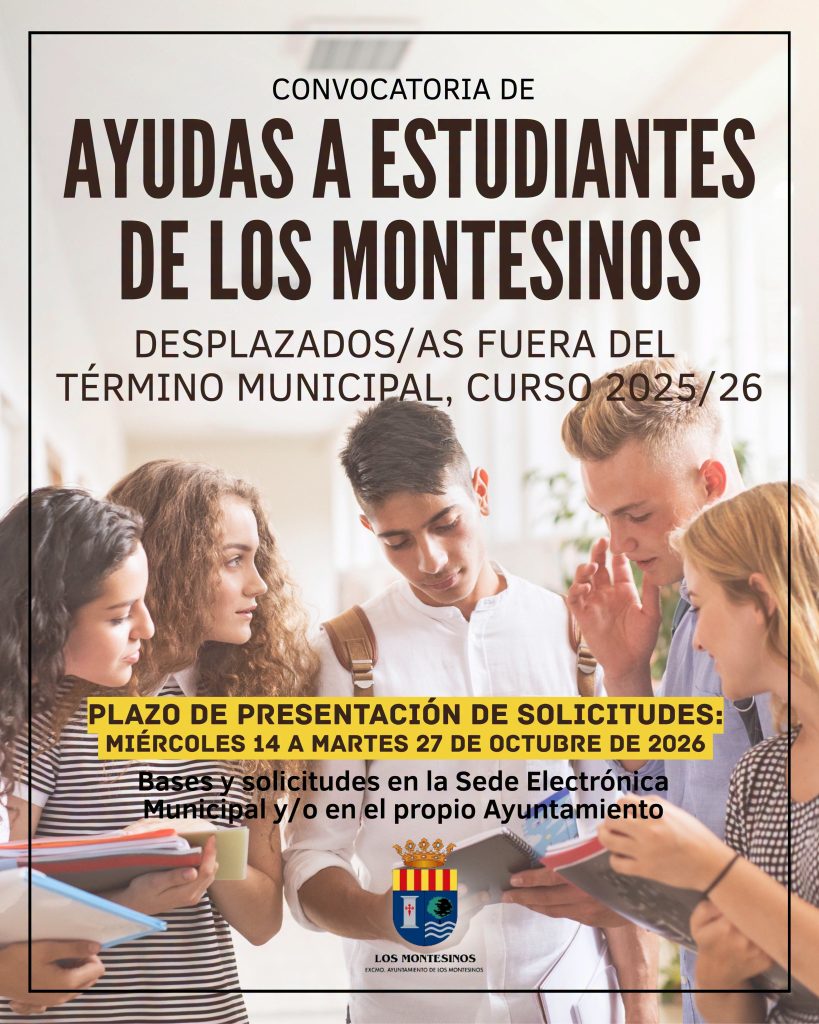 Ayudas a estudiantes desplazados de Los Montesinos, 2026